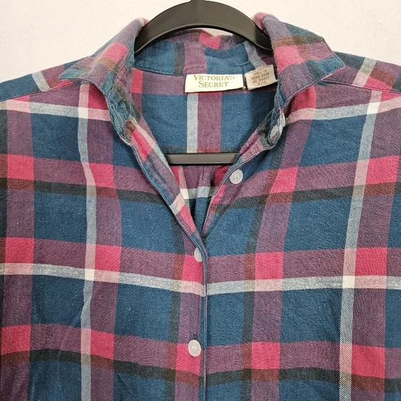 Victoria's Secret Gold Label Womens Flannel PJ Plaid Vintage Size S - Picture 6 of 7